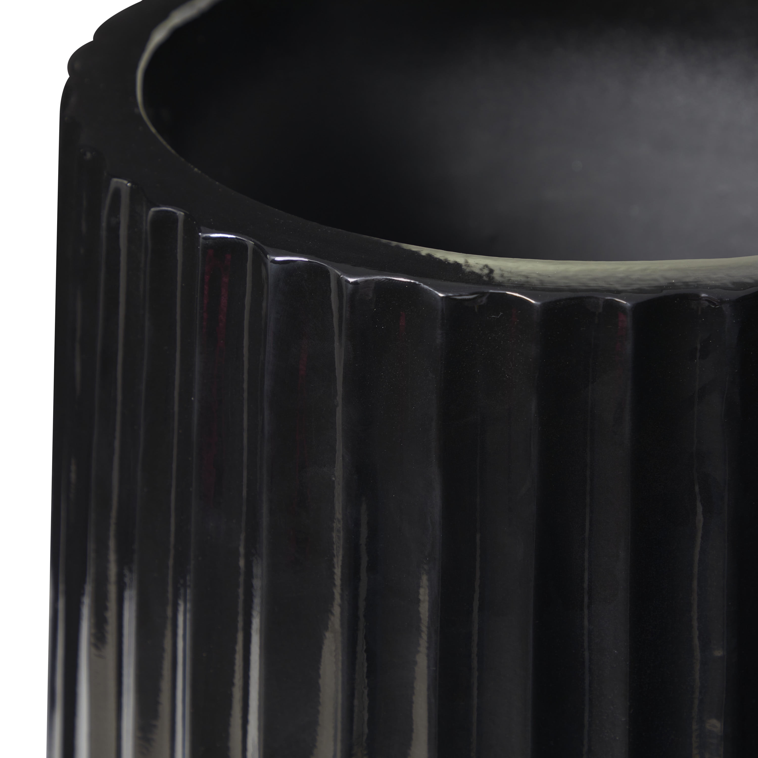 DecMode 30" Black Resin Vase