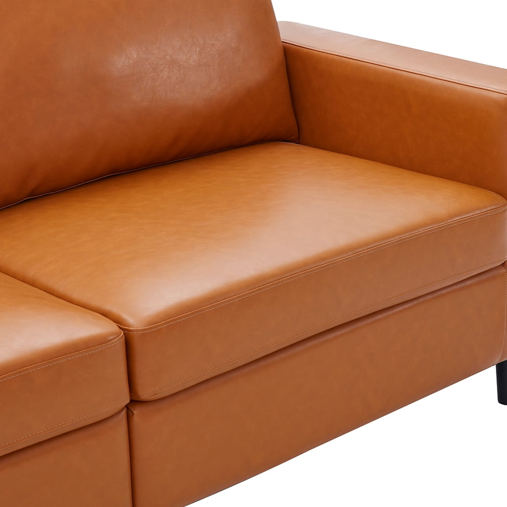 Lowestbest Modern Sofa and Loveseat Sets, PU Leather Upholstered Couch Furniture for Home Office (2+3 Seat) Orange Lowestbest Modern Sofa and Loveseat Sets, PU Leather Upholstered Couch Furniture for Home Office (2+3 Seat) Orange