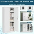 thumbnail image 2 of MIIIKO 71" Metal Storage Locker Metal Garage Locker Cabinets with Locking Door and 4 Adjustable Shelves, Steel Classic Storage Cabinet for Home, School, Office, Garage, 2 of 6