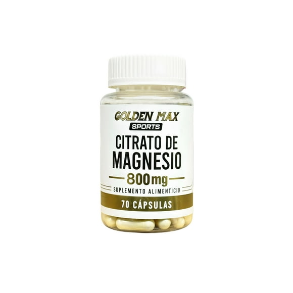 Citrato de Magnesio 800 mg Golden Max Sports – 70 Cápsulas | Suplemento Alimenticio para Salud Muscular, Ósea y Energía