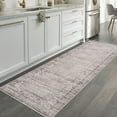 thumbnail image 2 of HOMERRY Floral Border Print Runner 2' x 6' for Hallway Modern Washable Throw Rugs for Kitchen Indoor Carpet, Beige/Camel, 2 of 6