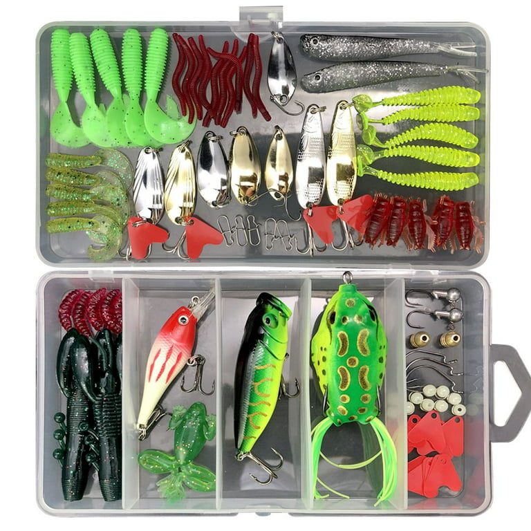 Assorted Fishing Lure Set, Adaptable for Mixed, Minnow, Bass, Crankbait,  Treble, Hooks with Box for Freshwater, Trout, Bass, Salmon 