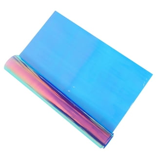 40x8PVC Holographic Sheet Transparent Iridescent Opal Roll Vinyl Rainbow  Glossy Clear Film Mirrored Foil Laser Fabric for Craft Cutters Shoes Bag