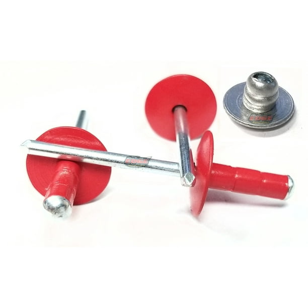 Red Finish 3/16" Large Head Multi Grip Aluminum Steel Mandrel Pop