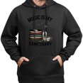 thumbnail image 3 of Sudadera con capucha con temática de música curativa, algodón agradable para la piel, top informal unisex.(XL), 3 of 5