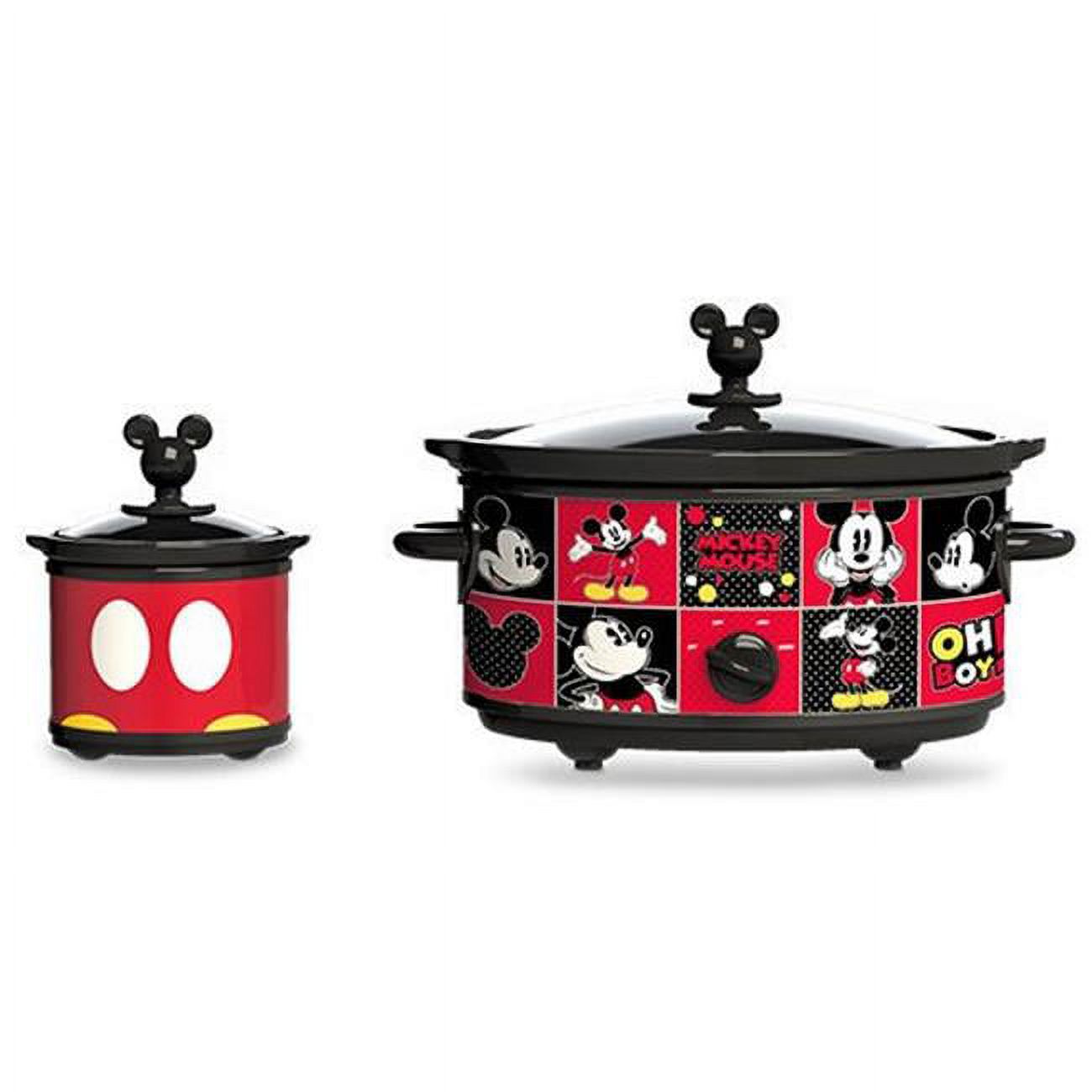 Disney DCM-502 Mickey Mouse Oval Slow Cooker with 20-Ounce Dipper, 5-Quart, Red/Black - image 2 of 5