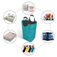 thumbnail image 5 of Lsque Blue Green Glitter Laundry Basket, Laundry Hamper, Dirty Clothes Hamper for Laundry, Collapsible, Waterproof Laundry Baskets with Aluminum Handles for Laundry, Dorm, Family, 5 of 6