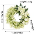 thumbnail image 2 of Simulation Flowers White Rose Wreath Wedding Scene Decoration Outdoor Patio Hanging Ornaments, 2 of 8