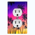 thumbnail image 1 of Metal Light Switch Plate Cover Colorful Beach Sunset Palm Trees BCH001, 1 of 14