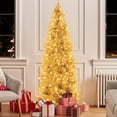 thumbnail image 2 of Costway 7FT Pre-lit Artificial Silver Tinsel Xmas Tree with 1030 Branch Tips 400 LED Lights, 2 of 10