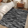 thumbnail image 5 of Black Striped Area Rug 4'x6', Retro Wave Lines Texture Simple Washable Non-Slip Rugs, Low Pile Large Carpet for Living Room Bedroom Dining Room Kitchen Office Indoor Mat, 5 of 9