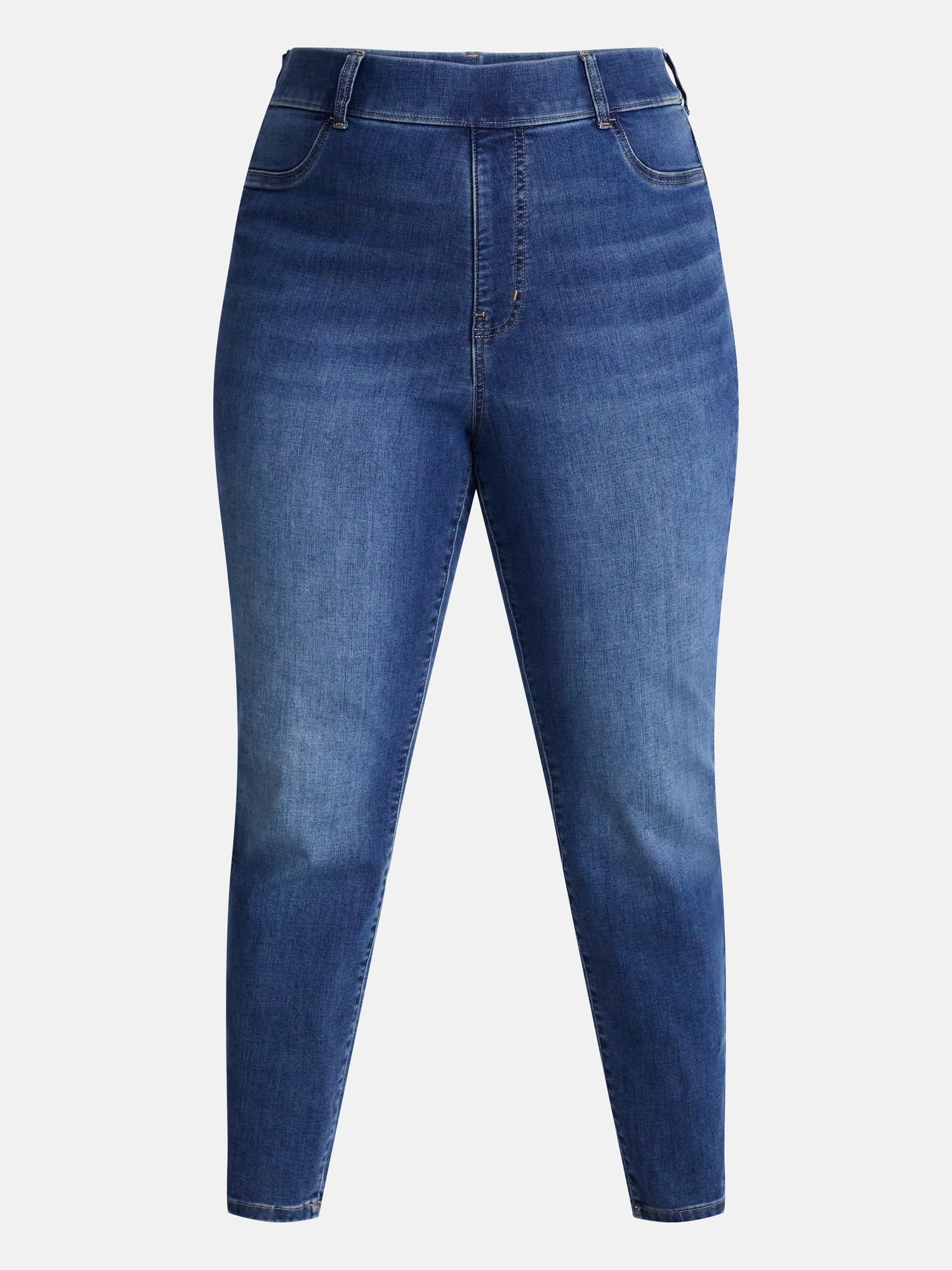 Terra & Sky Women's Plus Signature Mid Rise Pull On Skinny Jeggings, Sizes 0X-5X