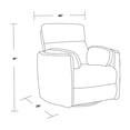 thumbnail image 4 of Pemberly Row Modern Large Corduroy Fabric Swivel Recliner in Ivory, 4 of 5