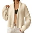 thumbnail image 2 of Gyexs Womens Cropped Cardigan Sweaters Open Front Coatigan Jacket Long Sleeve Sweater Coat Trendy Fall Winter Outerwear (Beige, Size S), 2 of 6
