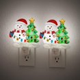 thumbnail image 1 of Night Light JandCase con forma de árbol de Navidad y muñeco de nieve, paquete de 2, 1 of 7