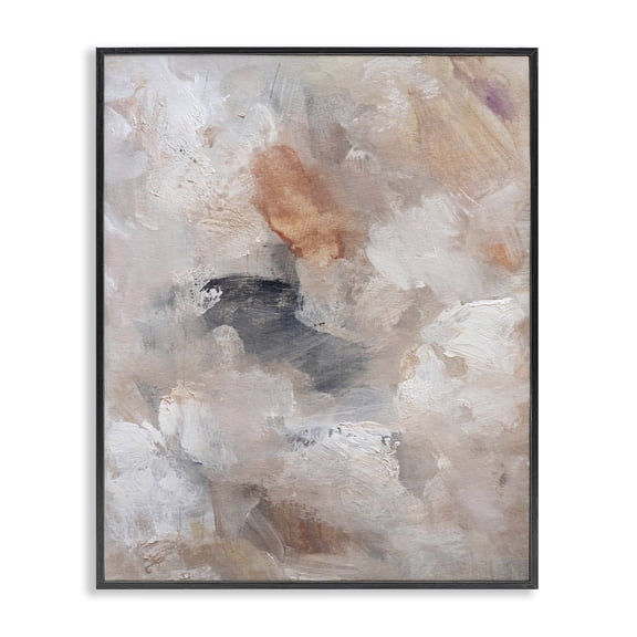 Stupell Industries Contemporary Cradled Neutral Abstract Black Framed Giclee Art, 11 x 14, by Hope Bainbridge