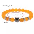 thumbnail image 3 of EOEMY Natural Lava Stone Beaded Charm Bracelet Gold Silver Owl 8mm 7.5''-41, 3 of 3