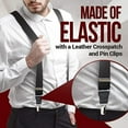 thumbnail image 4 of Hold’em Men's Elastic No Slip "Pin Clip" X Back Suspenders - Black (Regular 46" Long), 4 of 7