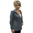 thumbnail image 4 of Women’s Lightweight Cotton Blend Zip Up Hoodie Jacket Denim Small, 4 of 7