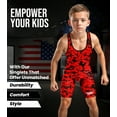 thumbnail image 4 of Exxact Sports Digital Camouflage Youth Wrestling Singlet For Boys, Premium Powerlifting Singlet, Kids Wrestling Singlets For Training (YL, Red Camo), 4 of 7