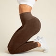 thumbnail image 5 of VBVC Women's High Waist Seamless Leggings,Tummy Control Stretch Yoga Pants For Women,Ladies Butt Lifting Workout Trousers,Coffee,S-L, 5 of 8