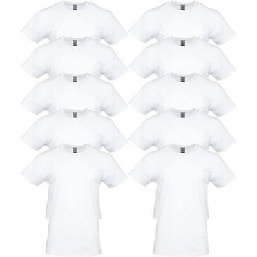 Gildan Men's Heavy Cotton T-Shirt, Style G5000, Multipack, White 10-Pack, Large