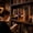 E, variant on Vintage Library Lanterns Bookshelf Lamp, Ghost-Themed Decorative Bookend-Style Shelf Light, Warm LED Ambient Lighting, Battery Powered for Home Libraries and Reading Corners