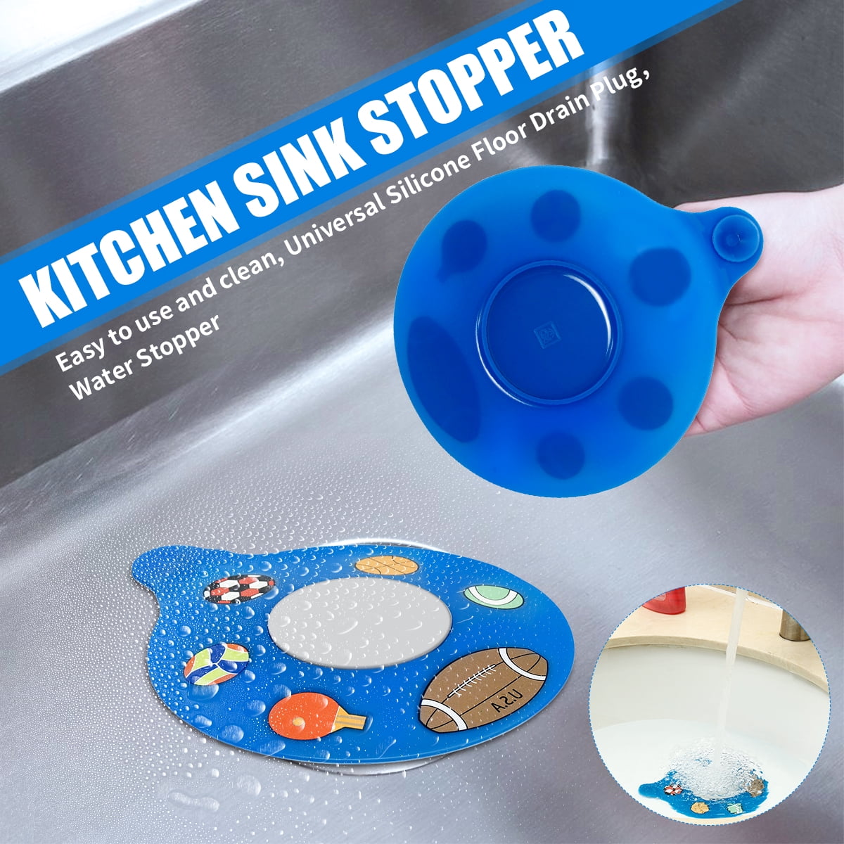 Silicone Tub Stopper Upgraded Bathtub Drain Plug Cover for Bathroom