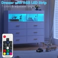 thumbnail image 5 of Changing Table Dresser with Drawers and LED Light, Baby Dresser with Changing Table Top, Power Outlet and Metal Feet, Diaper Changing Station Nursery Organizer for Infants Newborn, White, 5 of 9