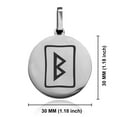 thumbnail image 2 of Stainless Steel Elder Futhark Berkana Rune Round Medallion Pendant Necklace, 2 of 3