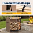 thumbnail image 7 of SPECSTAR 3ft Firewood Log Rack Cover, Heavy Duty 600D Oxford, Double Layer Outdoor Weather Resistant Fire Wood Storage Holder Cover with Zipper and Hook Loop Tape, Brown, 7 of 7