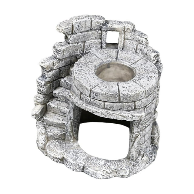 Terrario de escondite para reptiles, decoración de nido, micropaisaje, hábitat para peces, cueva de de resina para , para tortugas, ranas,