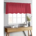 thumbnail image 4 of Pure Red Sheer Curtains Valances for Windows Simple Solid Color Chiffon Kitchen Valances for Cafe, Rod Pocket Voile Window Treatments Curtains for Living Room Bedroom, 54"x18", 4 of 9