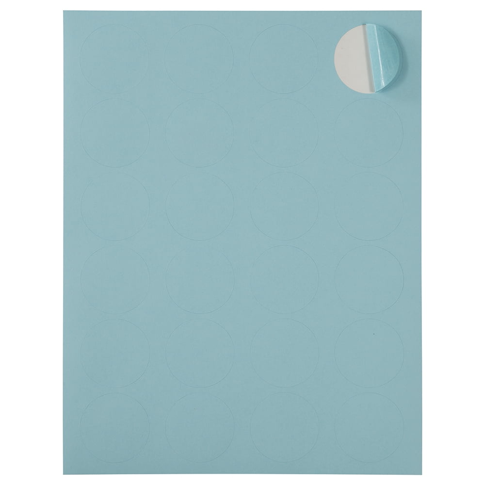 JAM Paper Circle Label Sticker Seals, 1 2/3 in, Baby Blue, 120 Labels per Pack