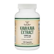 Kava Kava Supplement 1,000mg per Serving, 120 Capsules (High Purity Potent 3-5% Kavalactones Root Extract) for Relaxation and Stress Relief (Made in The USA, Vegan Safe) by Double Wood