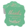 thumbnail image 1 of Inkdotpot Pack Of 100 Thanks For Celebrating With Us Bridal Shower-Baby Shower-Retirement-Wedding-Birthday Paper Tags DIY Craft Bracket Shape Real Rose Gold Foil Hang Tags, 1 of 1
