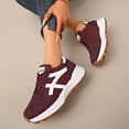 thumbnail image 4 of Rokment Running Walking Shoes for Women Fashion Skateboard Sneakers Spring Fall Comfortable Casual Suede Platform Jogging Chunky Tennis Non Slip Work Footwear Red Size 6.5, 4 of 7