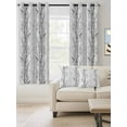 thumbnail image 2 of Black Gray Blackout Curtains 84 Inches Long for Bedroom, Pastoral Botanical Branch Aesthetics Thermal Insulated Room Darkening Black Out Window Curtain Panels Grommet Drapes for Living Room, 2 of 8