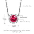thumbnail image 3 of Beautlace July Birthstone Necklaces Silver Plated Round Shape Pendant Red Birthstone Necklace Jewelry Birthday Gifts for Men and Women, 3 of 7