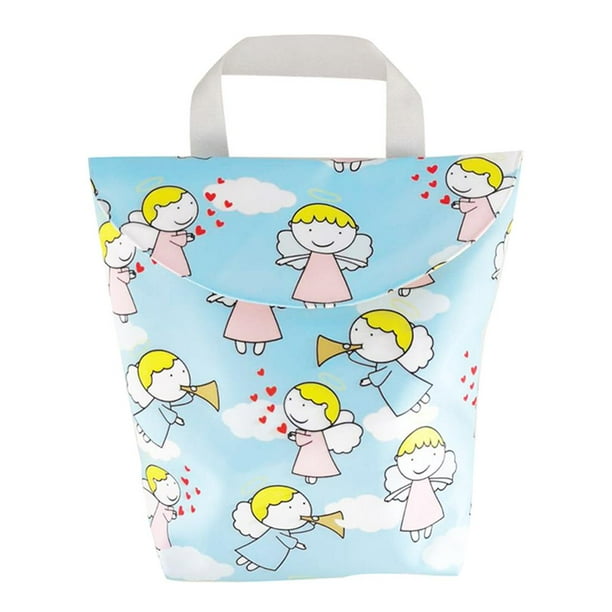 Bolsas de Panales para Bebes Bolsa de Maternidad Bolsa de Panales de Tela Humeda Impermeable Funda de Panal Reutilizable Bolsa Humeda angel