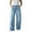 Sky Blue, variant on Trendy Stretchy Baggy Jean Y2k Frayed Raw Hem Ripped Distressed Jean High Waisted Straight Leg Jeans Ankle Denim Pants with Pockets Travel Cropped Pants Cowgirl Outfits Boyfriend Jeans for Women