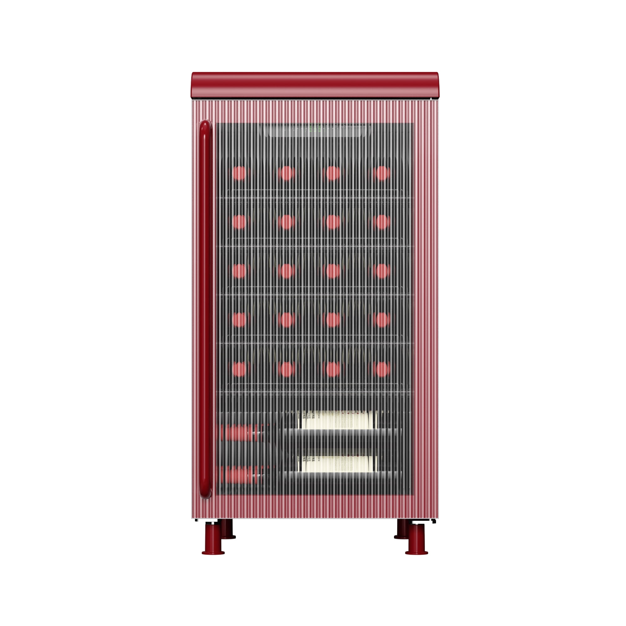 Frigidaire 27 Bottle / 117 Can Retro Wine Cooler with Built-in Bar Top, 3.1 Cu. ft. Beverage Refrigerator with Tempered Glass Door, Merlot