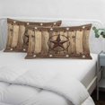 thumbnail image 4 of Rustic Country Lumar Pillow Covers,Western Stars Brown Texture Wooden Print Breathable Throw Pillow Cases with Invisible Zipper,Decorative Pillowcase Pillows Protectors for Sofa Bed Chair 16"x24", 4 of 9