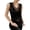Black, variant on Womens Elegant Lace Trim V Neck Satin Tank Top Glossy Silk Sleeveless Camisole Slim Fit Basic Inner Layering Blouse For Daily Office Night Out Summer Outfit