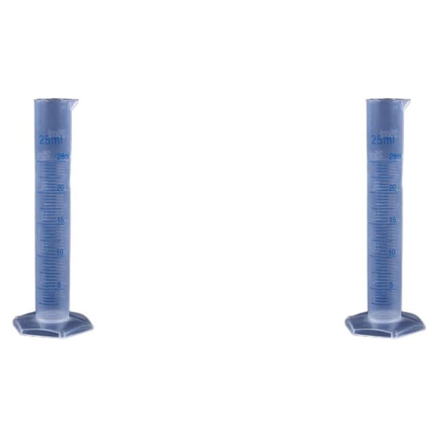 Kenally Cilindro de medición, cilindros graduados prácticos profesionales, tubo de prueba líquido, suministros de laboratorio, herramientas 25ml 2Conjunto