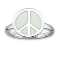 thumbnail image 1 of 925 Sterling Silver White Peace Sign Stackable Ring, 1 of 8