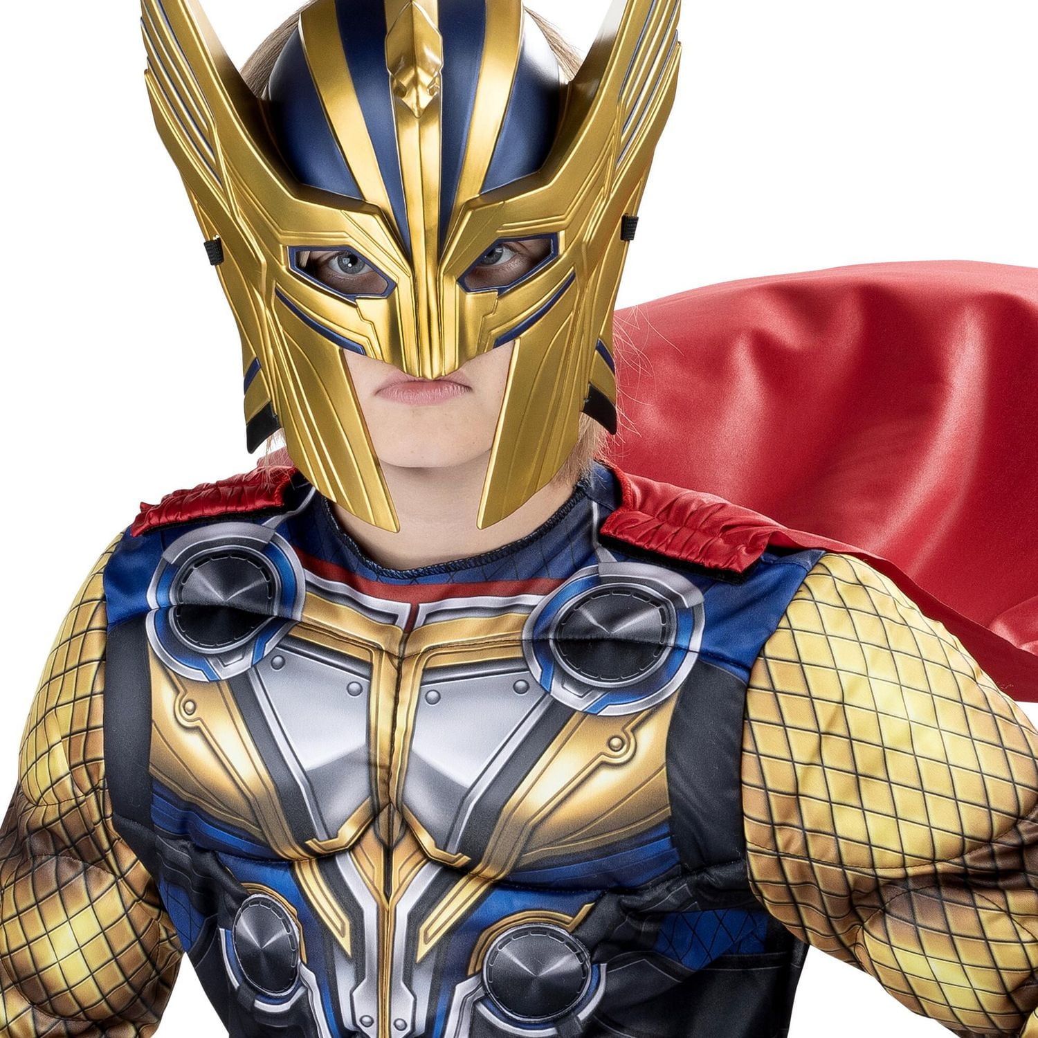 MARVEL Youth Thor Costume - Combinaison rembourrée avec cape et masque en plastique