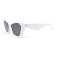 thumbnail image 3 of Womens Mod Thick Plastic Cat Eye Oversized Fashion Sunglasses White - Black, 3 of 4