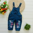 thumbnail image 2 of Ketyyh-chn99 Little Girl Boy Ripped Denim Cute Slim Pants Jean Overalls Baby Girl Cute Jean Leisure Overalls for 2-3 Years,Blue, 2 of 5