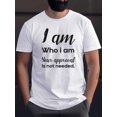 thumbnail image 1 of Camiseta "Soy Quien Soy" para hombre - Cuello redondo informal, manga corta, mezcla de algodón, lavable a máquina - Ideal para todas las estaciones, 1 of 5